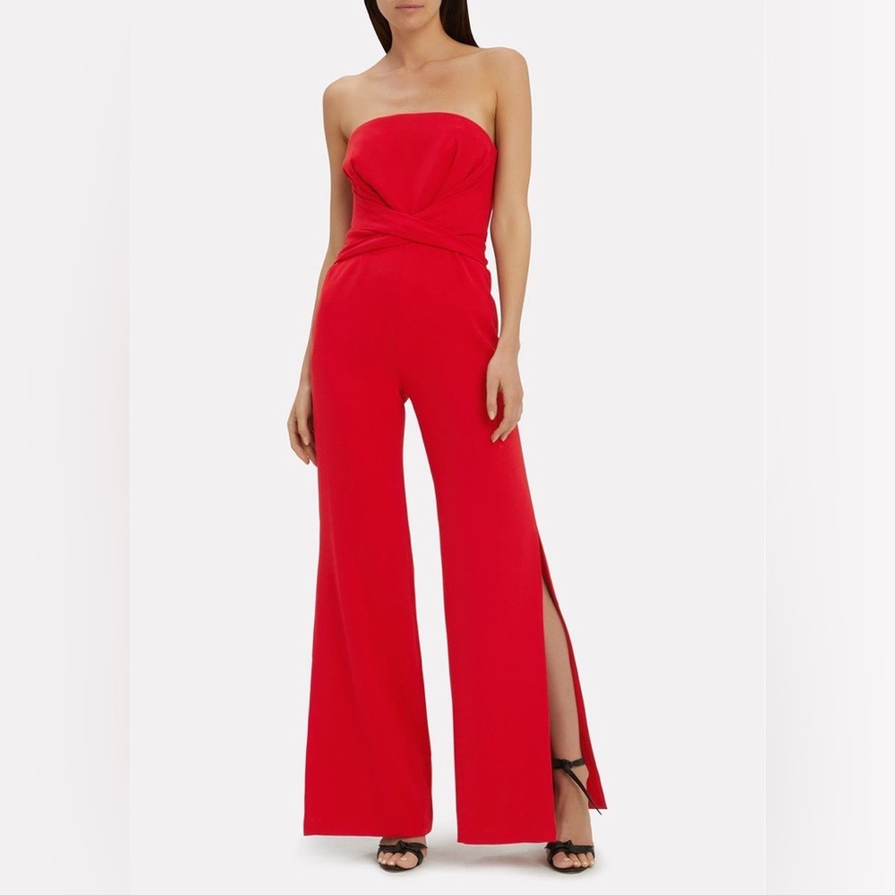 Jonathan Simkhai Red Crepe Jumpsuit
